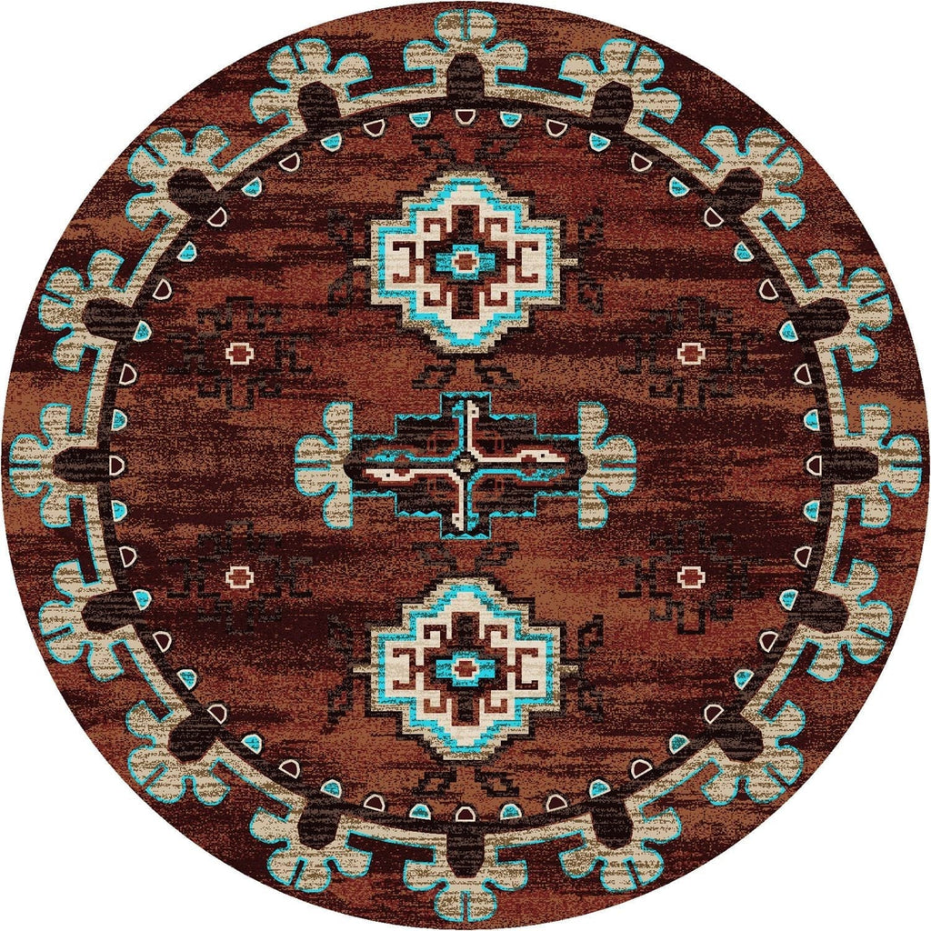 Badlands Area Rugs in Rust 8' round - made in the USA - Your Western Decor