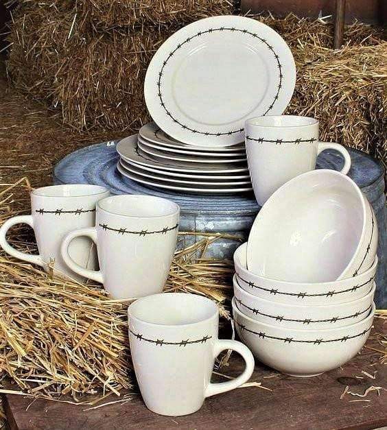 barbed wire western dinnerware - Your Western Decor