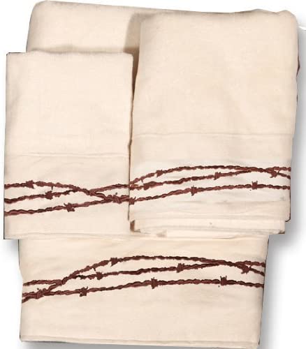 Embroidered Barbed Wire Bathroom Towels 2 Colors