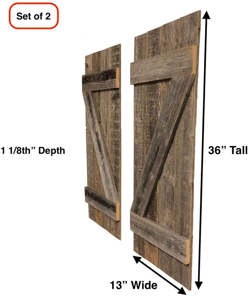Reclaimed wood window shutters. Made in the USA. Your Western Decor