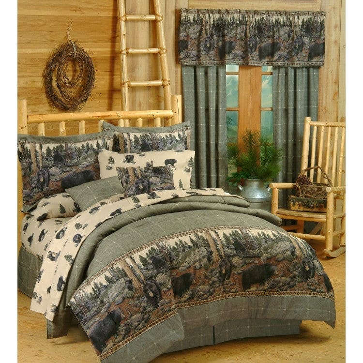 Sage Plaid Bear Country Comforter Collection - Your Western Decor