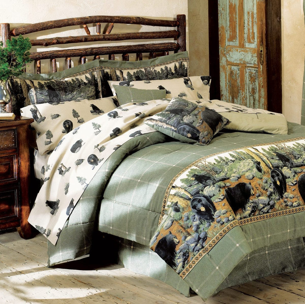 Sage green plaid - Bear Country Comforter Collection - Your Western Decor
