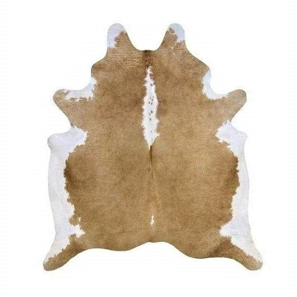 Beige and white cowhide with white backbone and belly - Your Western Decor