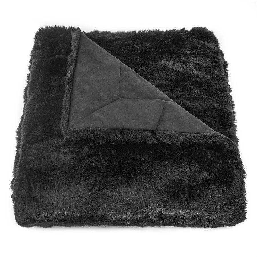 Plush black arctic bear faux fur throw blanket 50" x 80" - Your Western Decor, LLC