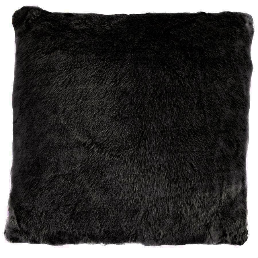 Faux Fur Black arctic bear oversized throw pillow 22"x22" - Your Western Decor, LLC