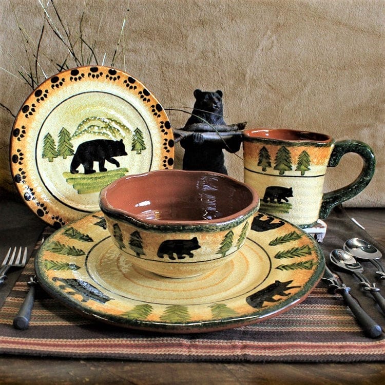 Black bear dinnerware set - Your Western Decor