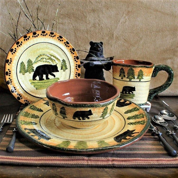 Mountain Bear Dinnerware Set - Lodge Dinnerware