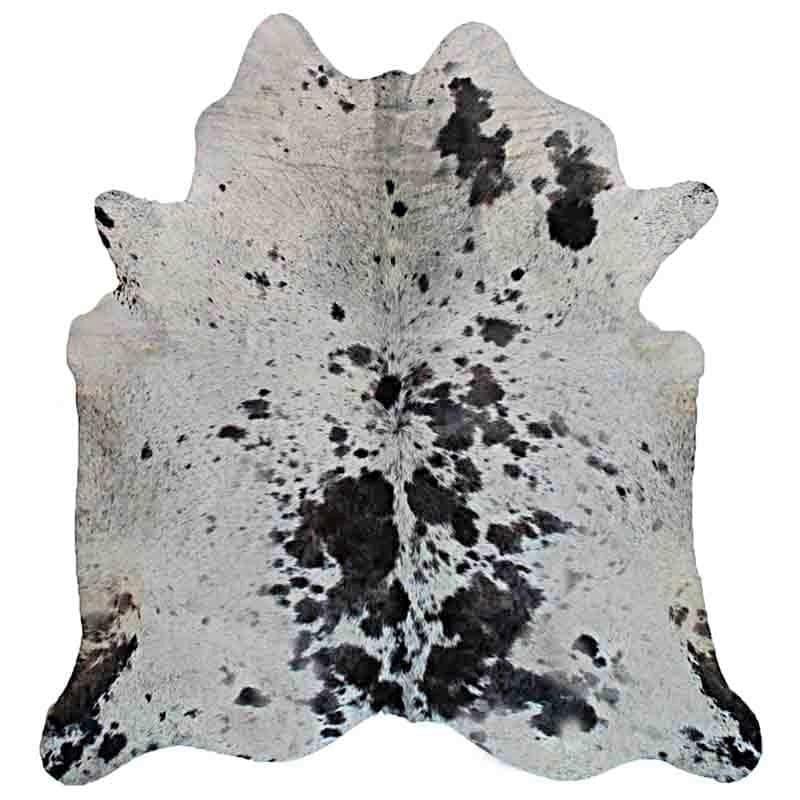 Black brown and white spotted cowhide 