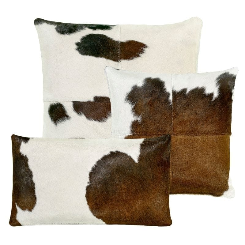 Black/Brown & White Cowhide Pillows 3 sizes - Your Western Decor