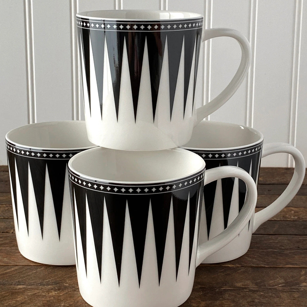 Black Burst Porcelain Mugs - Your Western Decor