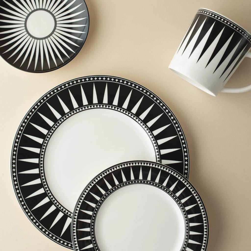 Black and white porcelain dinnerware set - Made in the USA - Your Western Decor