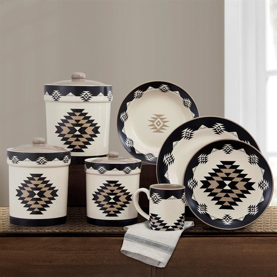 Black diamond dinnerware and canister sets. Your Western Decor