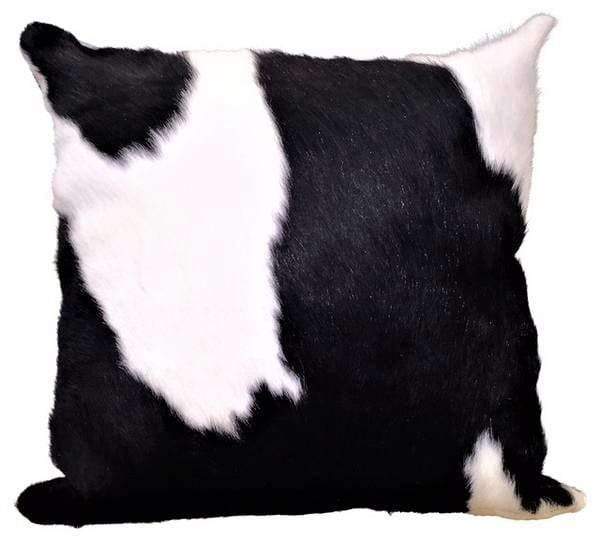 Reversible black and white Brazilian cowhide accent pillow cover 15" x 15" - Your Western Decor