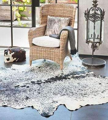 black and white peppered cowhide Brazilian Rug