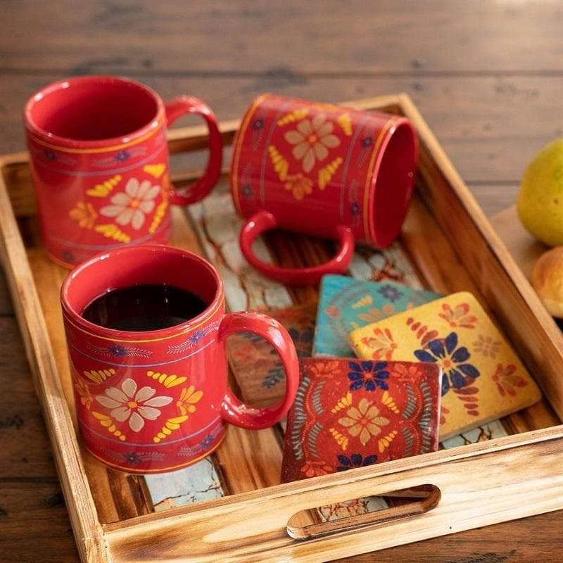 red Spanish ceramic mugs - Your Western Decor