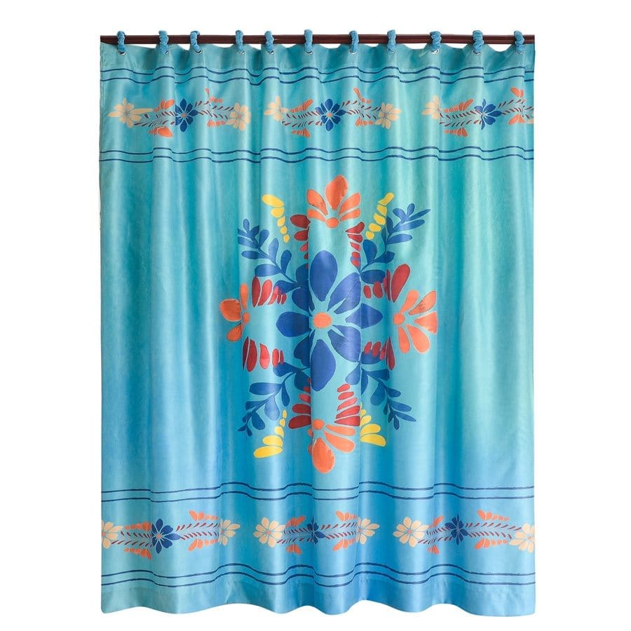 Blue Bonita Floral Shower Curtain   - Your Western Decor