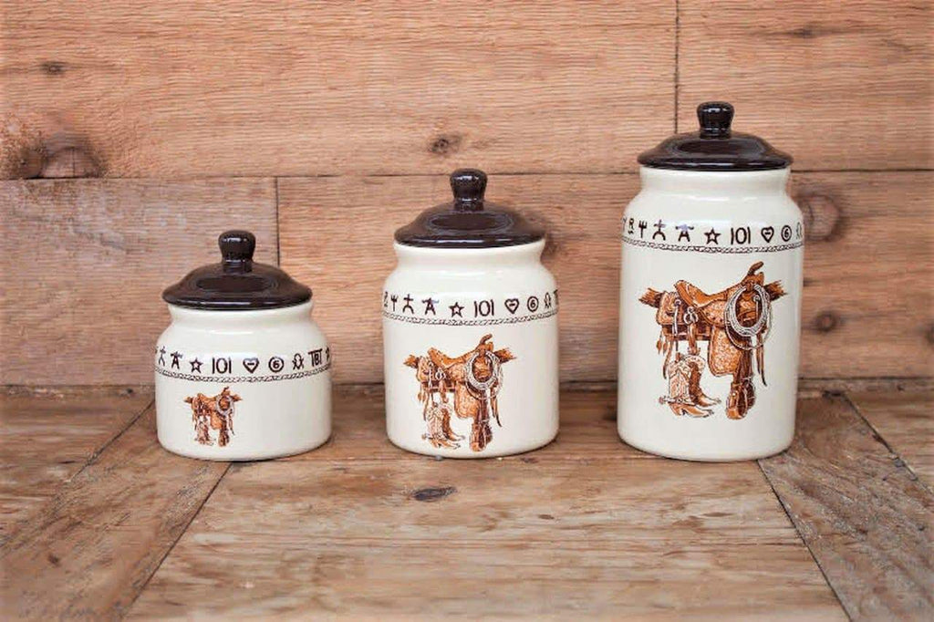 Boots Saddle Brands western coffee canisters - Your Western Decor