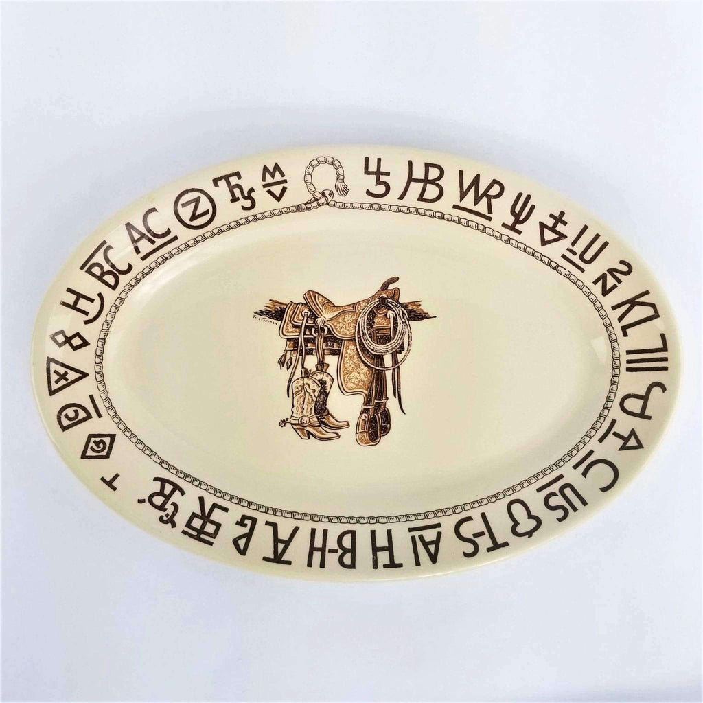 Boots and Brands Oval Western Serving Platter - Your Western Decor, LLC