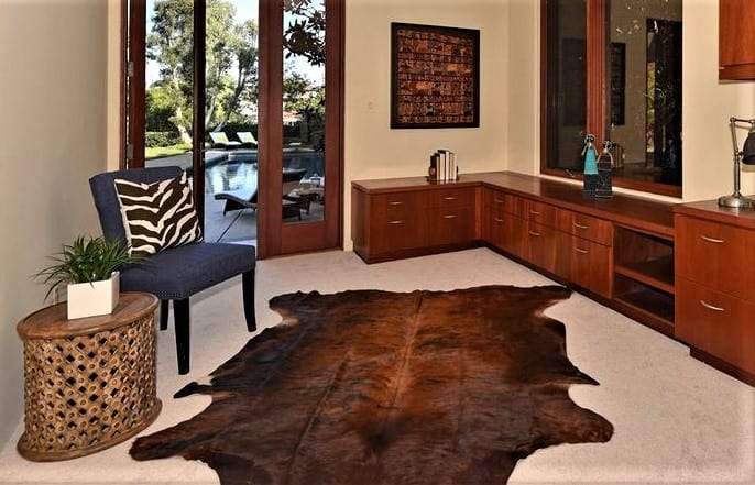 Pure brown Brazilian cowhide rug. Free Shipping. Your Western Decor