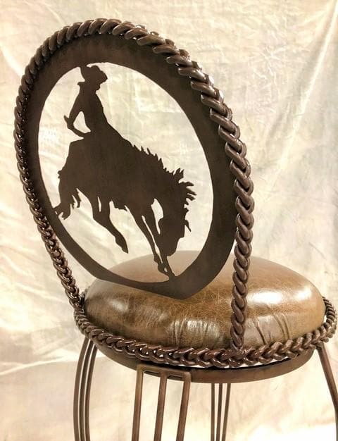 Bucking bronc hand-forged western iron bar stools. Made in the USA. Your Western Decor, LLC