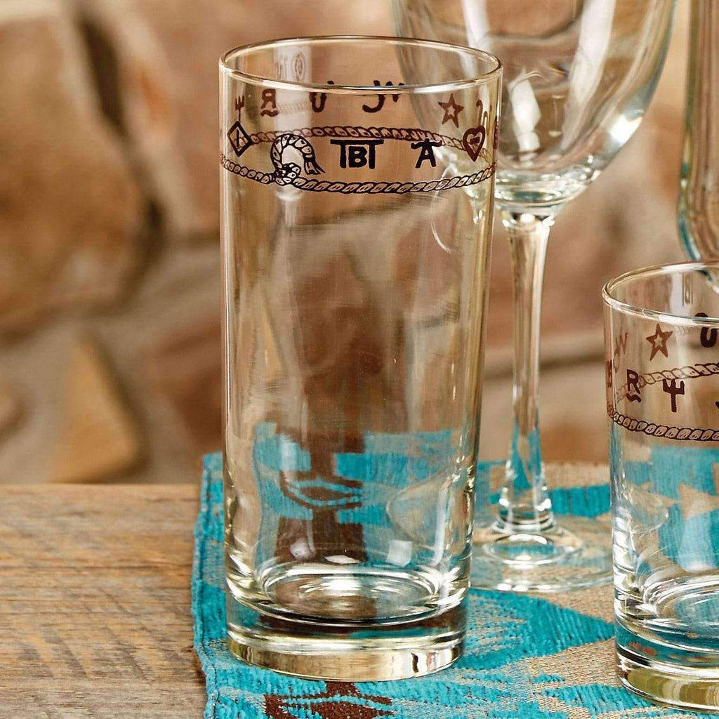 Rope and brands western drinking glasses - Made in the USA - Your Western Decor