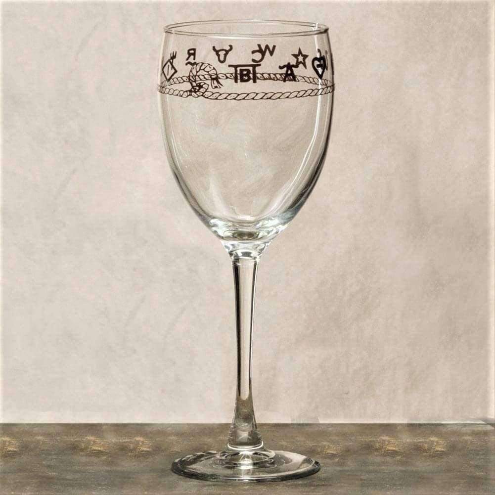 rope and brands western stemmed wine glasses. 4 piece set - Made in the USA - Your Western Decor