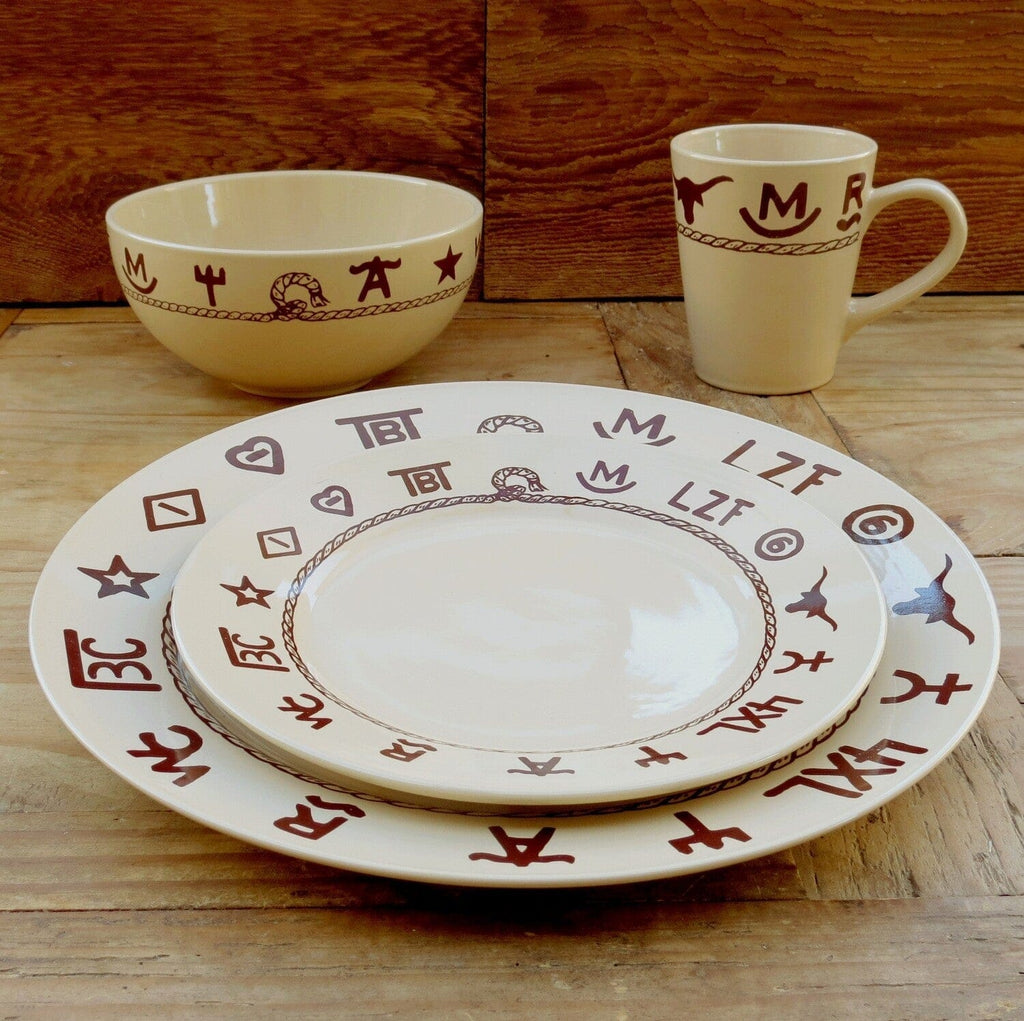 cream color western dinnerware with ranch brands