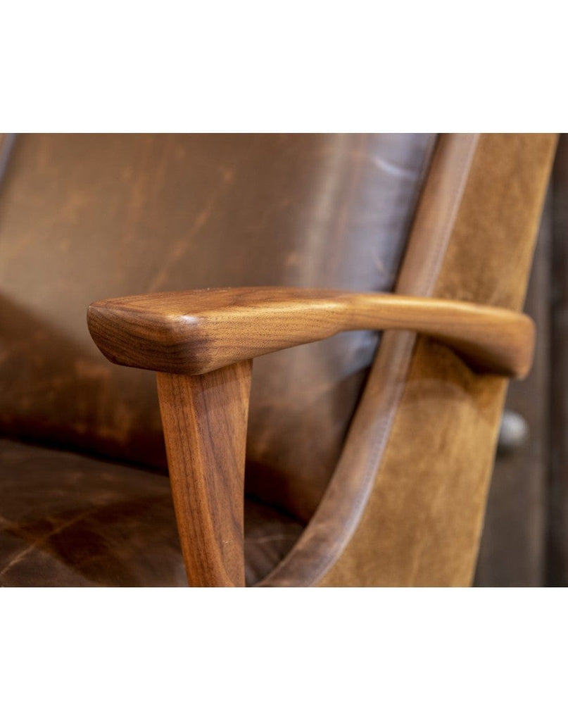 Braxton Distressed Leather Office Chair Arm Detail - Your Western Decor