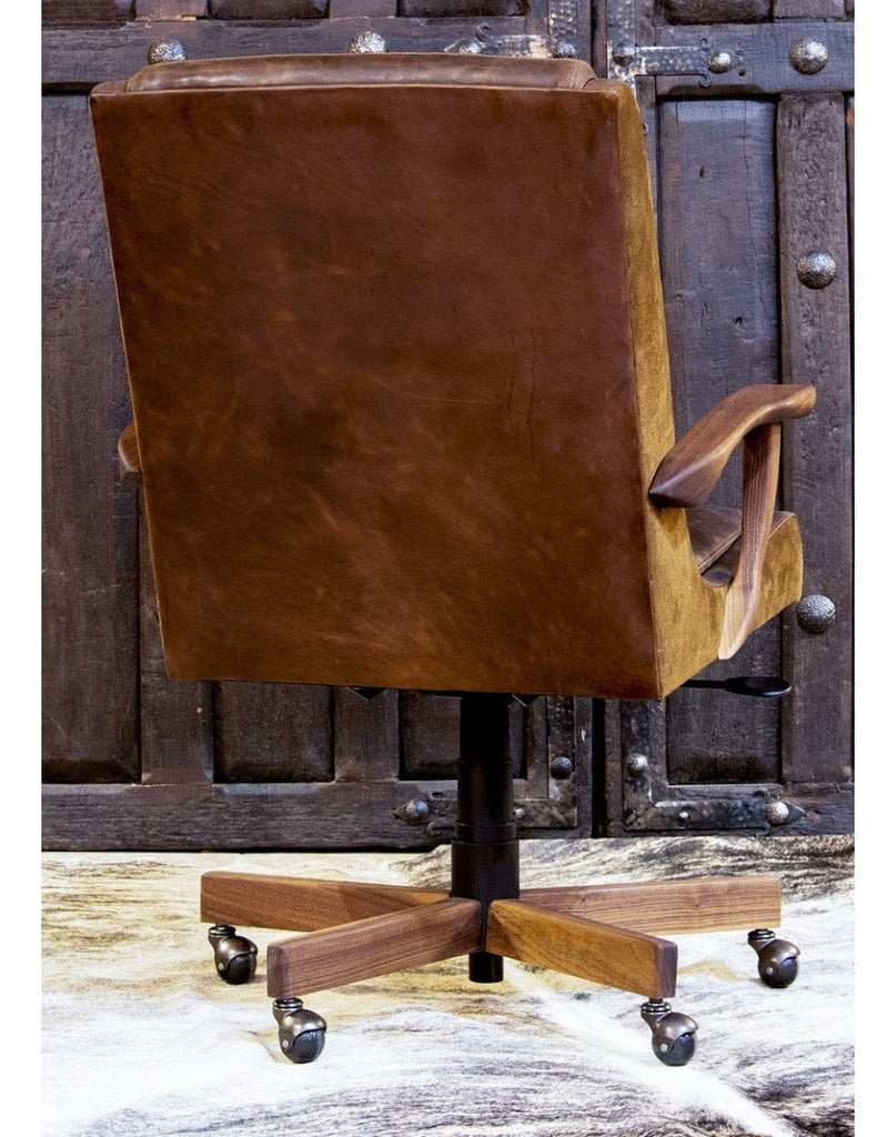 Braxton Distressed Leather Office Chair Back - Your Western Decor
