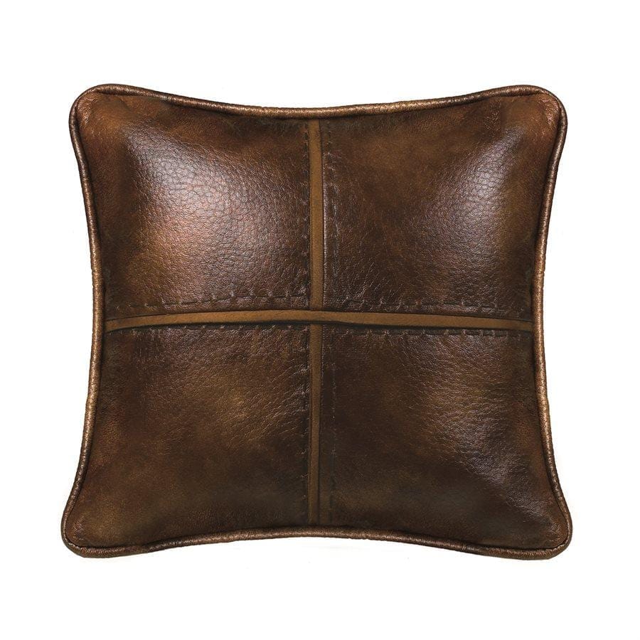 Brighton Stitched Faux Leather Decorative Throw Pillow from HiEnd Accents