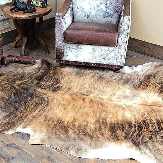 Medium brindle Colombian Cowhide Rug. Free Shipping. Your Western Decor
