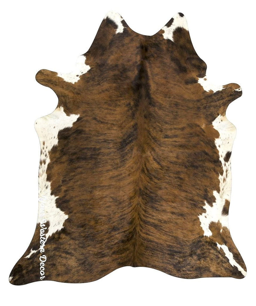 Brazilian brindle white belly cowhide rug - Your Western Decor
