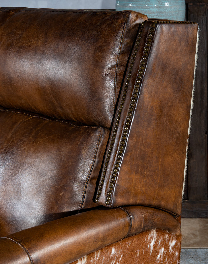 Bristol Leather & Cowhide Recliner made in the USA - Your Western Decor