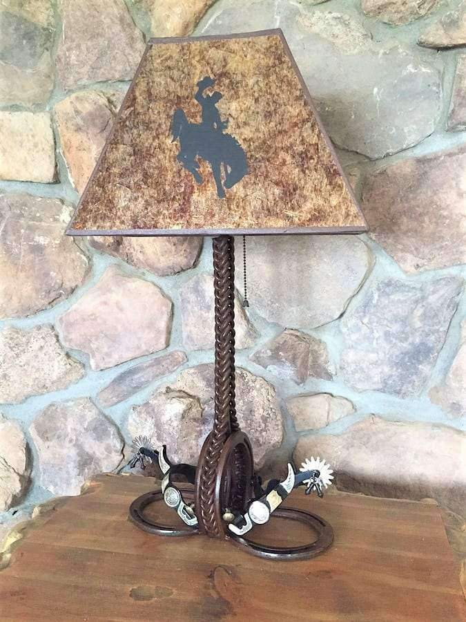 Braided iron spur western table lamp - made to order in the USA - Your Western Decor