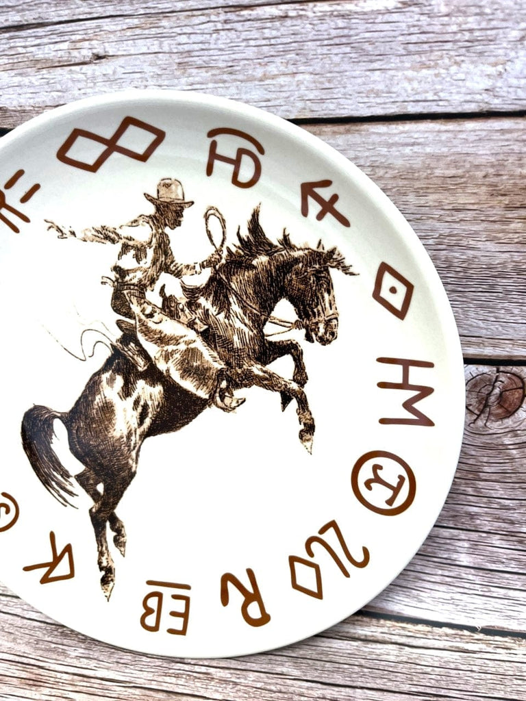 Cowboy bronc and brands lunch plates - Your Western Decor