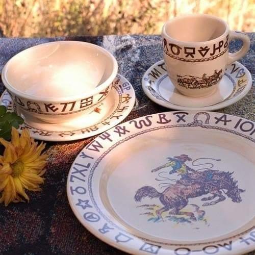Yellowstone 12-Piece Ceramic Dinnerware Set, Kayce Collection