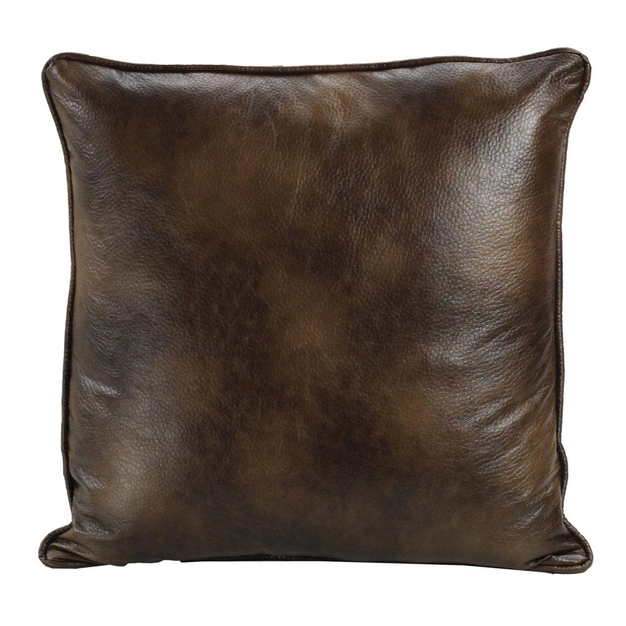 Brown Faux Suede/Leather Reversible Euro Sham Front - Your Western Decor