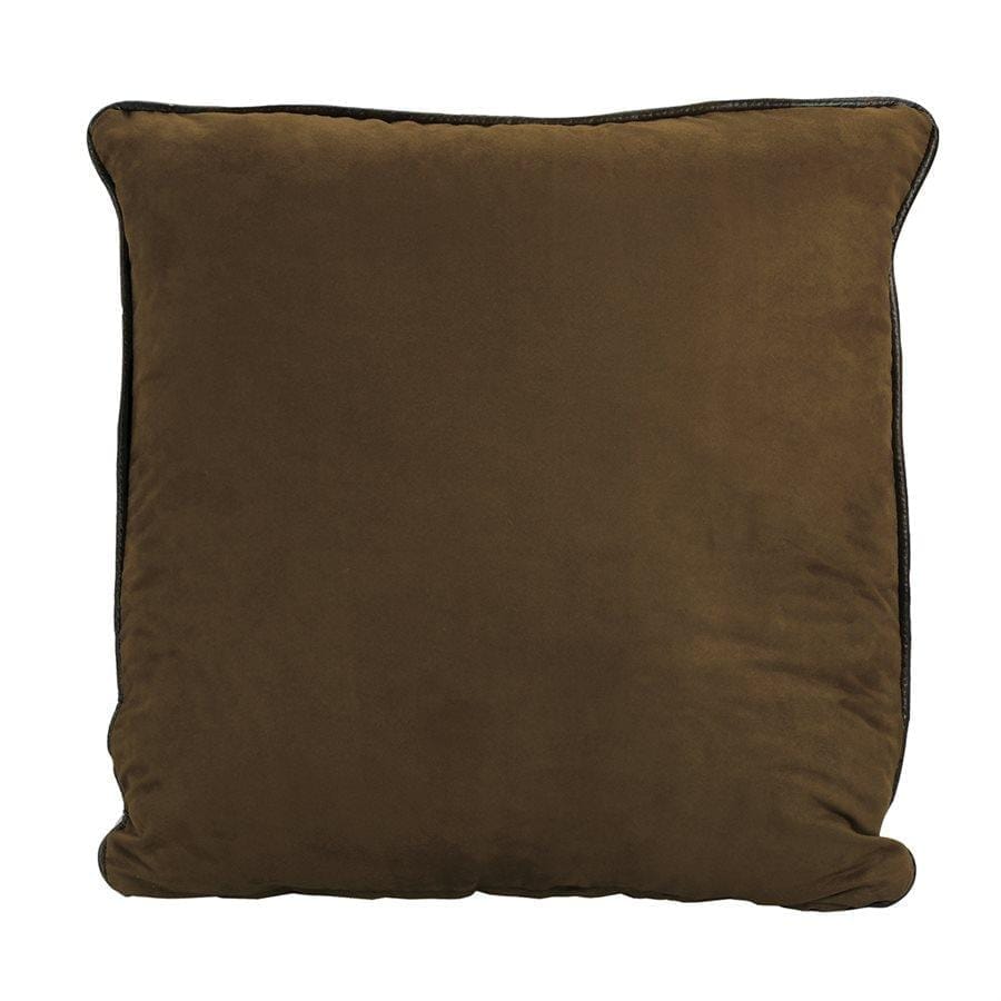 Brown Faux Suede/Leather Reversible Euro Sham Back - Your Western Decor