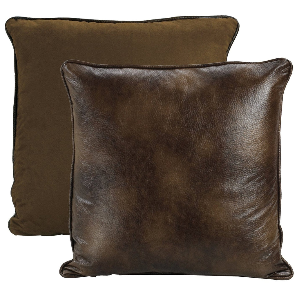 Brown Faux Suede/Leather Reversible Euro Sham - Your Western Decor