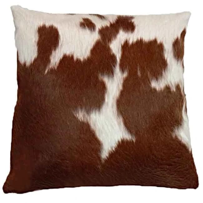 Brown & White Cowhide Accent Pillows 22" x 22" - Your Western Decor