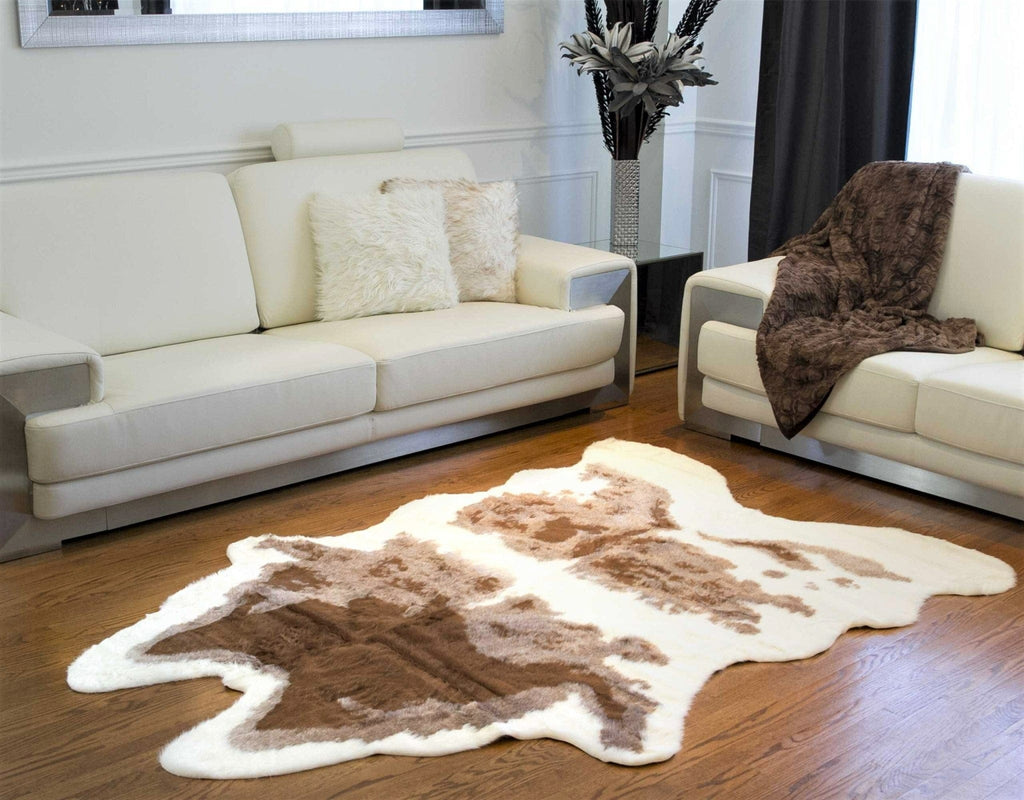 Brown & White Faux Cowhide Rug - Your Western Decor