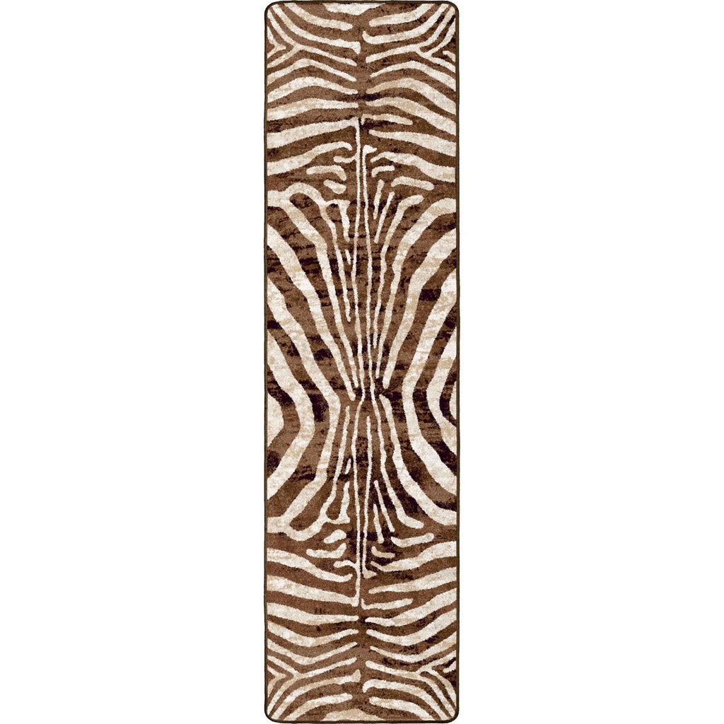 Brown Zebra Print Floor Runner - American Made Rugs - Your Western Decor