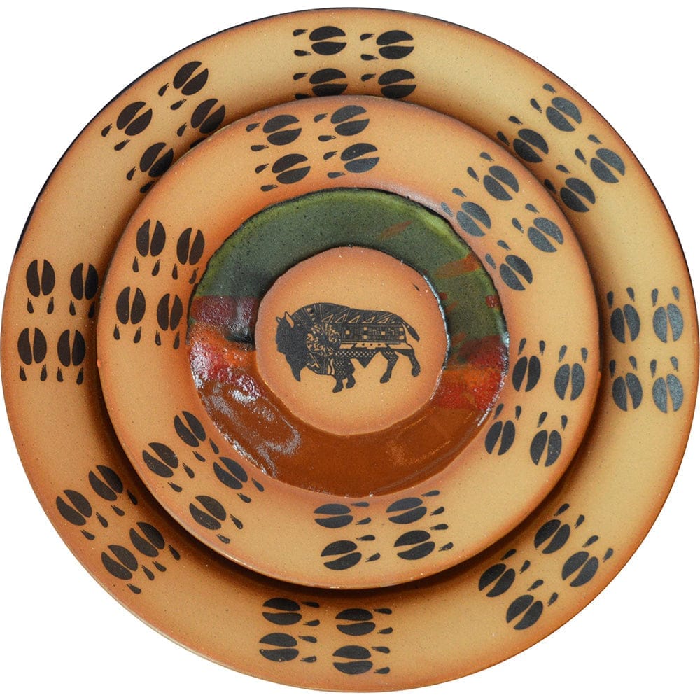 Buffalo Tracks Plates - Handmade pottery made in the USA - Your Western Decor