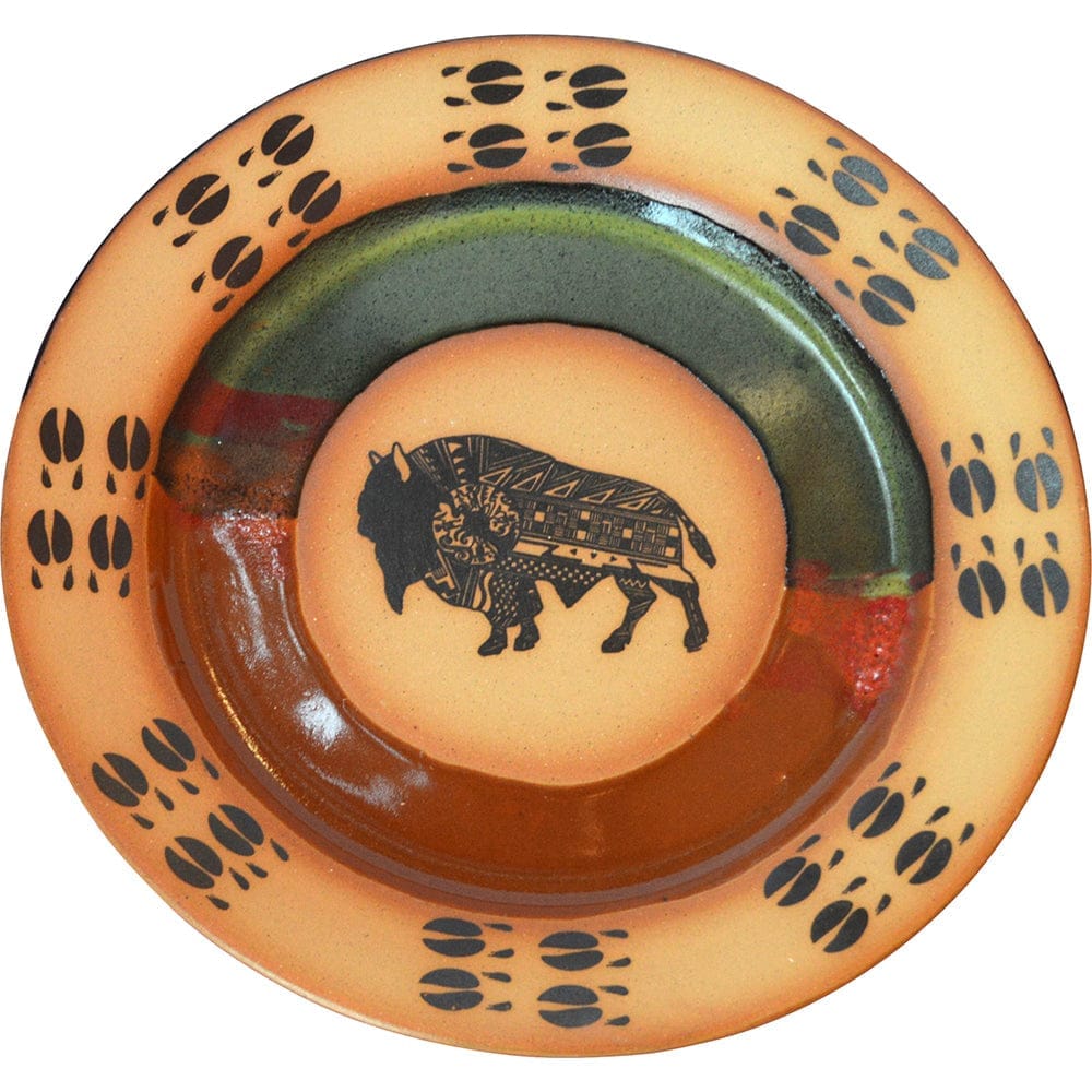 Buffalo Tracks Dinnerware Plate - Handmade pottery made in the USA - Your Western Decor