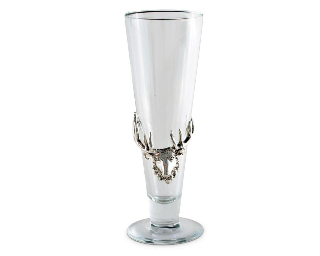 Bull elk plated pilsner glass. Your Western Decor