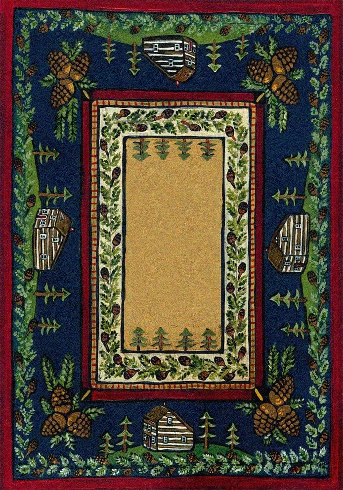 Cabin In The Clearing Pines Area Rug 5x8 - Rugs made in the USA - Your Western Decor