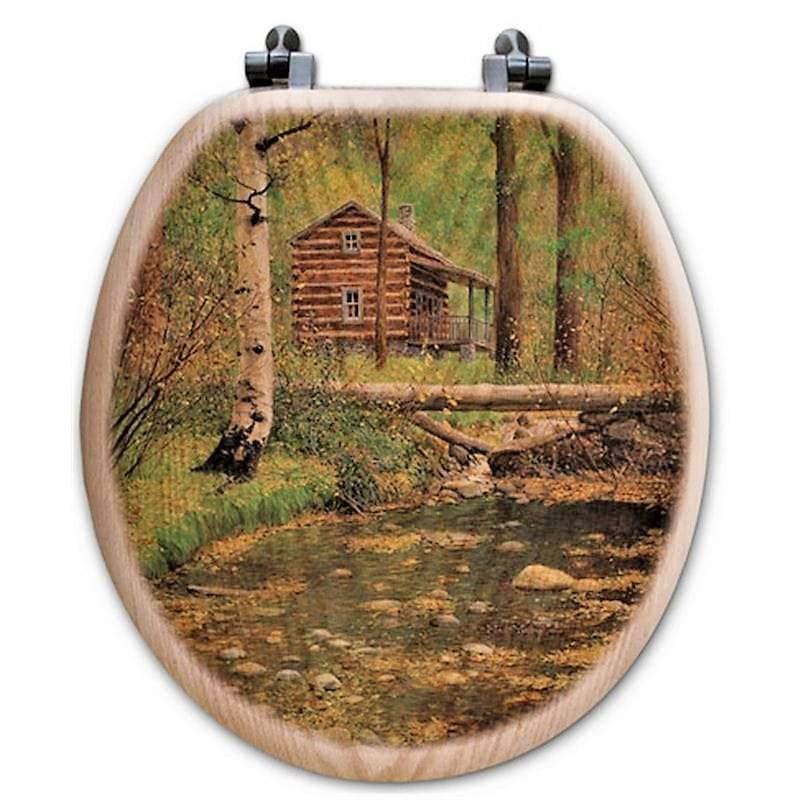 Cabin Retreat Rustic Art Round Toilet Seat - Your Western Decor. LLC