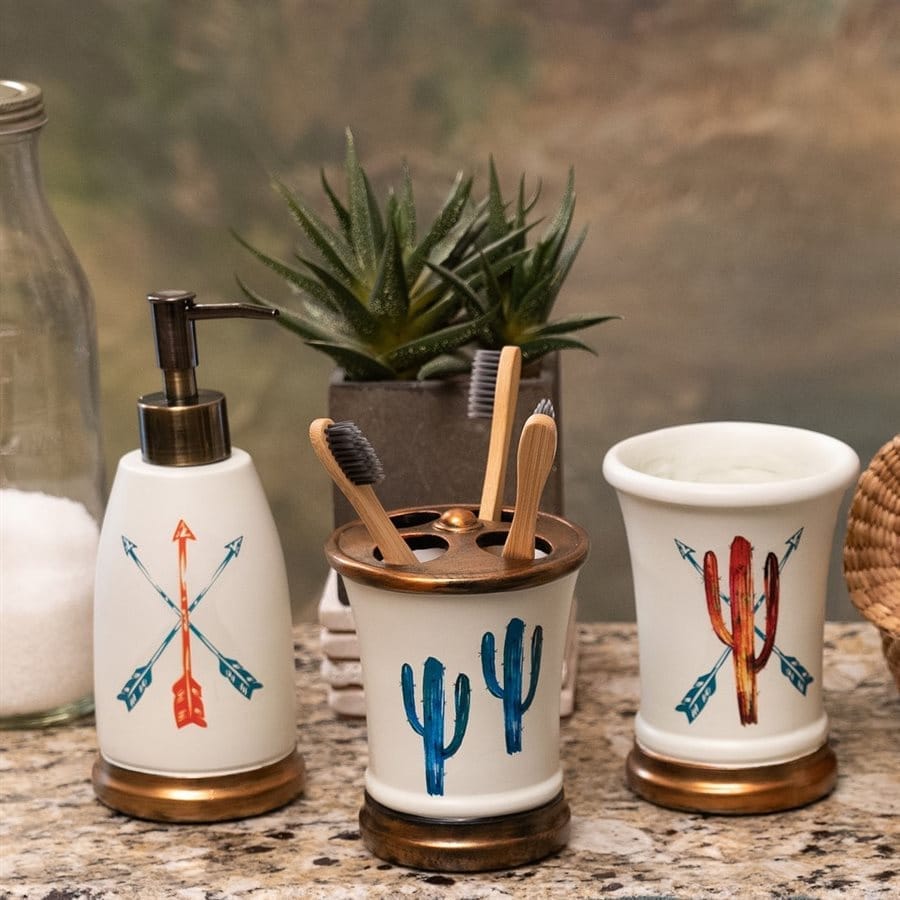 Cactus Ceramic Bathroom Set - Your Western Decor