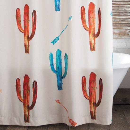 Arrows & Cactus Decor Shower Curtain detail - Your Western Decor