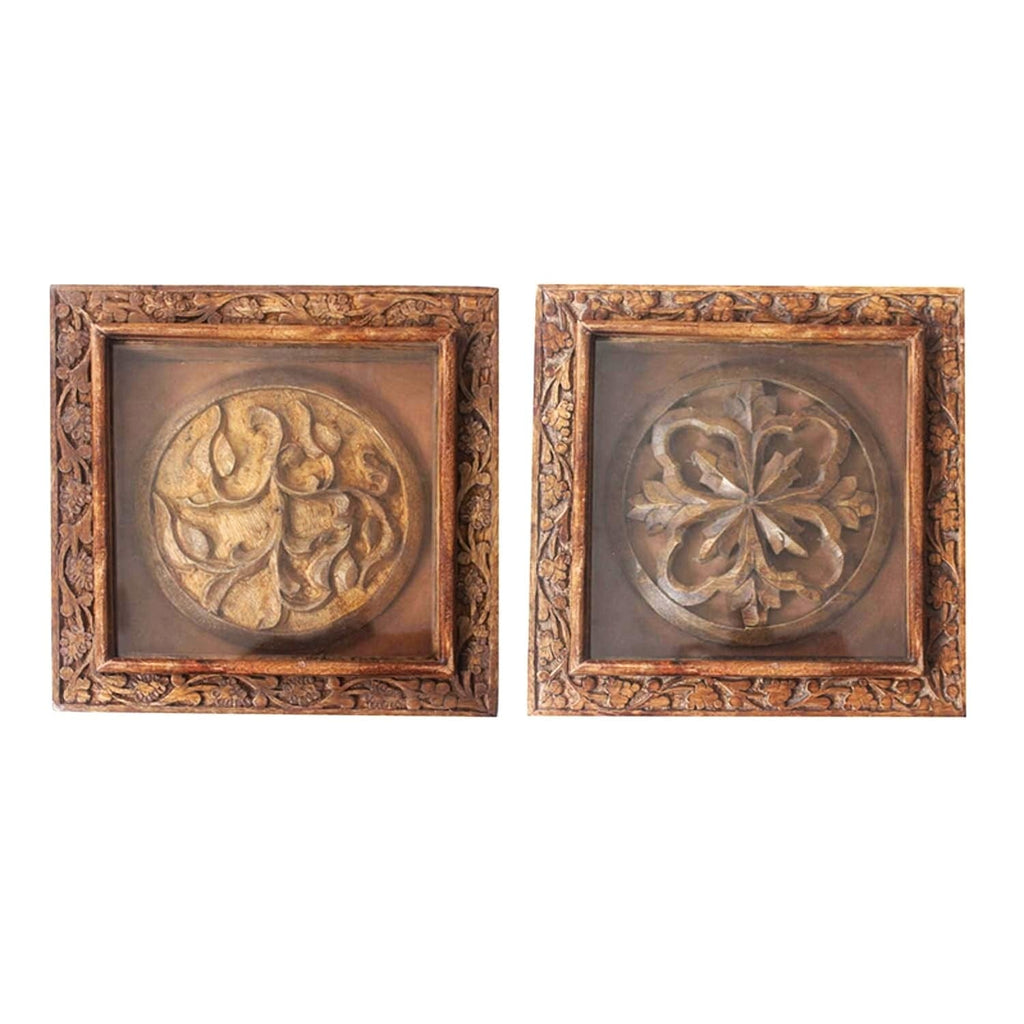 Carved Rustic Wood Wall Art set of 2 - Your Western Decor